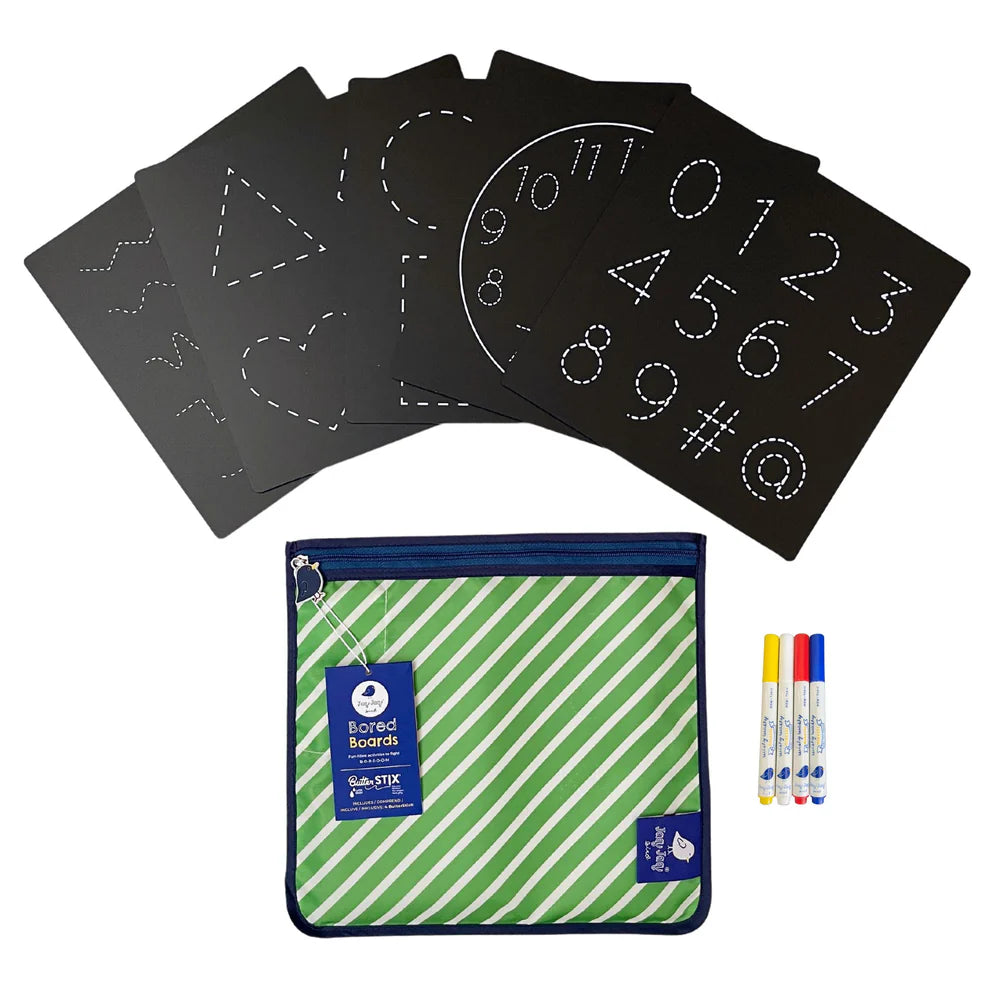 5 Dry Erase Montessori Chalk Board Set for Preschool- Shapes + Numbers