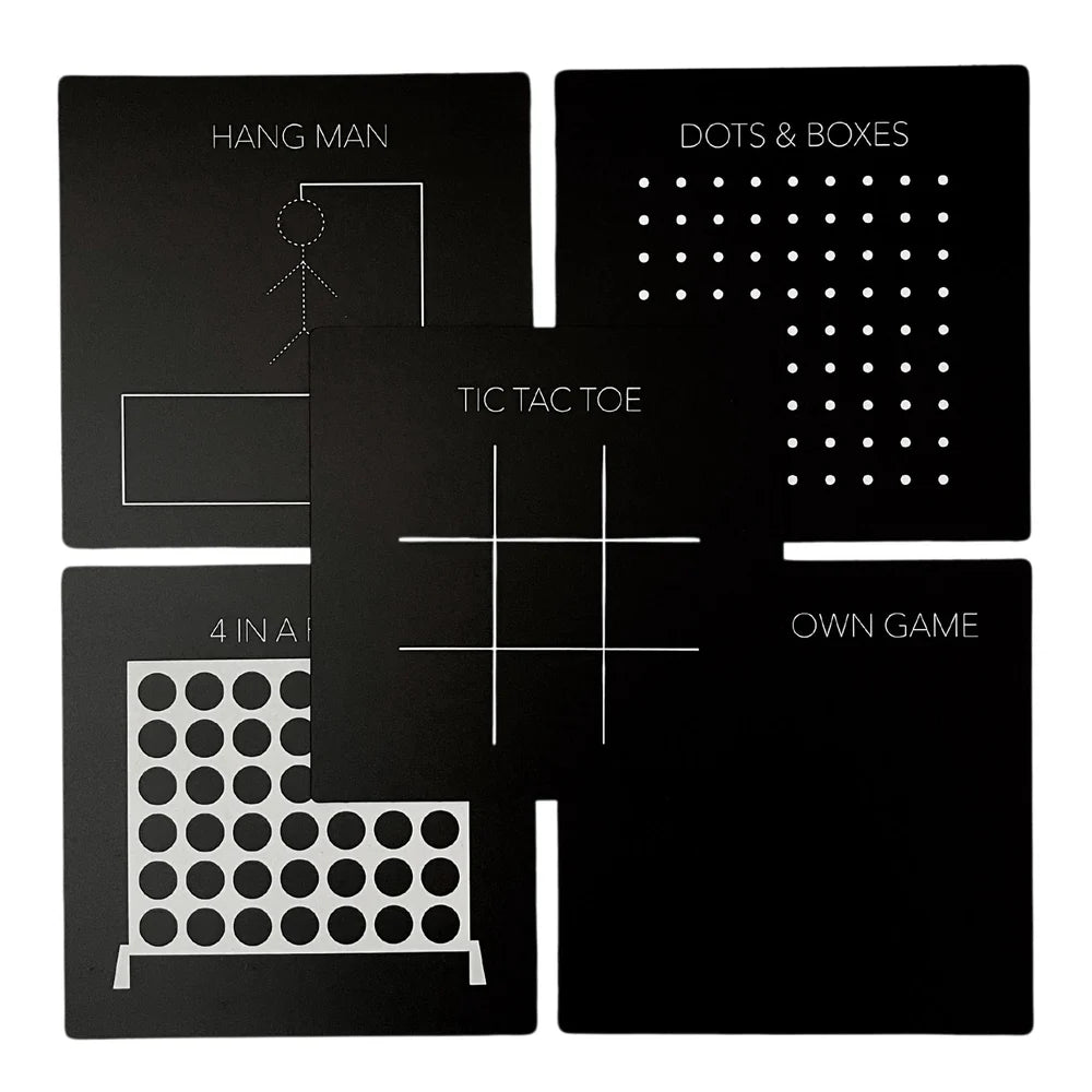 5 Dry Erase Montessori Chalk Board Set for Preschool-Fun Games