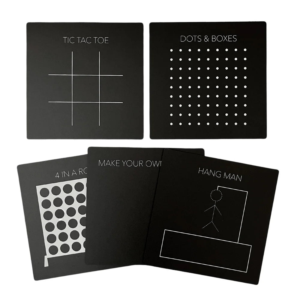 5 Dry Erase Montessori Chalk Board Set for Preschool-Fun Games