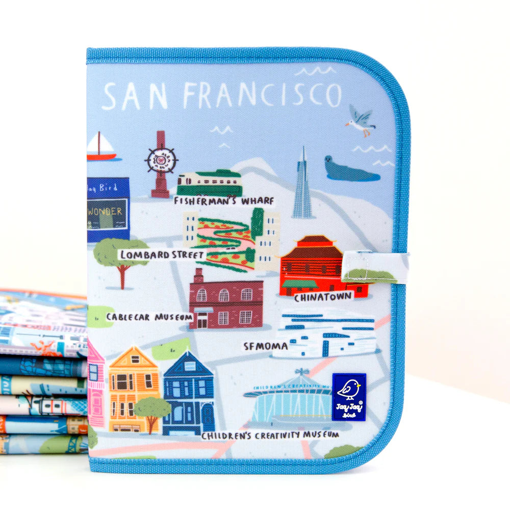 San Francisco Dry Erase Wipe Fold + Go Place Mat and Chalk Mat
