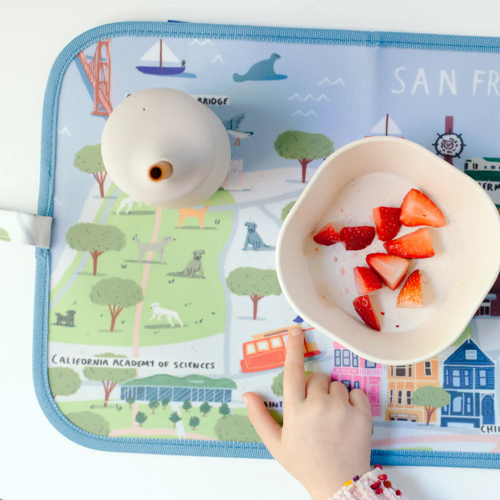 San Francisco Dry Erase Wipe Fold + Go Place Mat and Chalk Mat