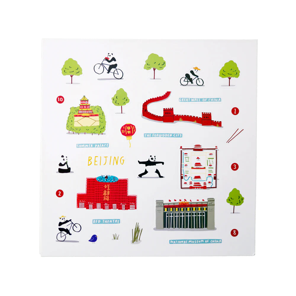 Beijing Waterproof Stickers Activity Set Reusable Map Guide