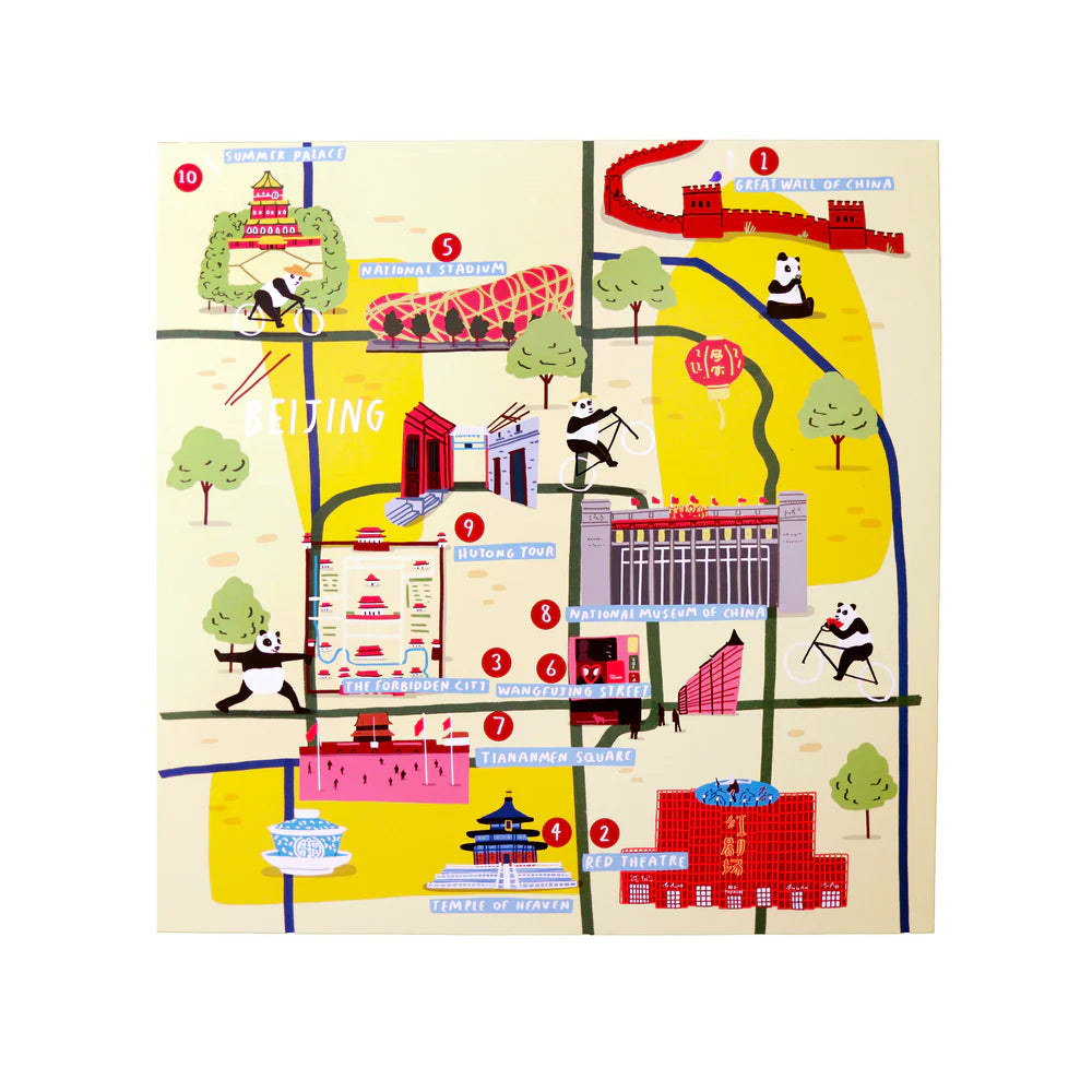 Beijing Waterproof Stickers Activity Set Reusable Map Guide