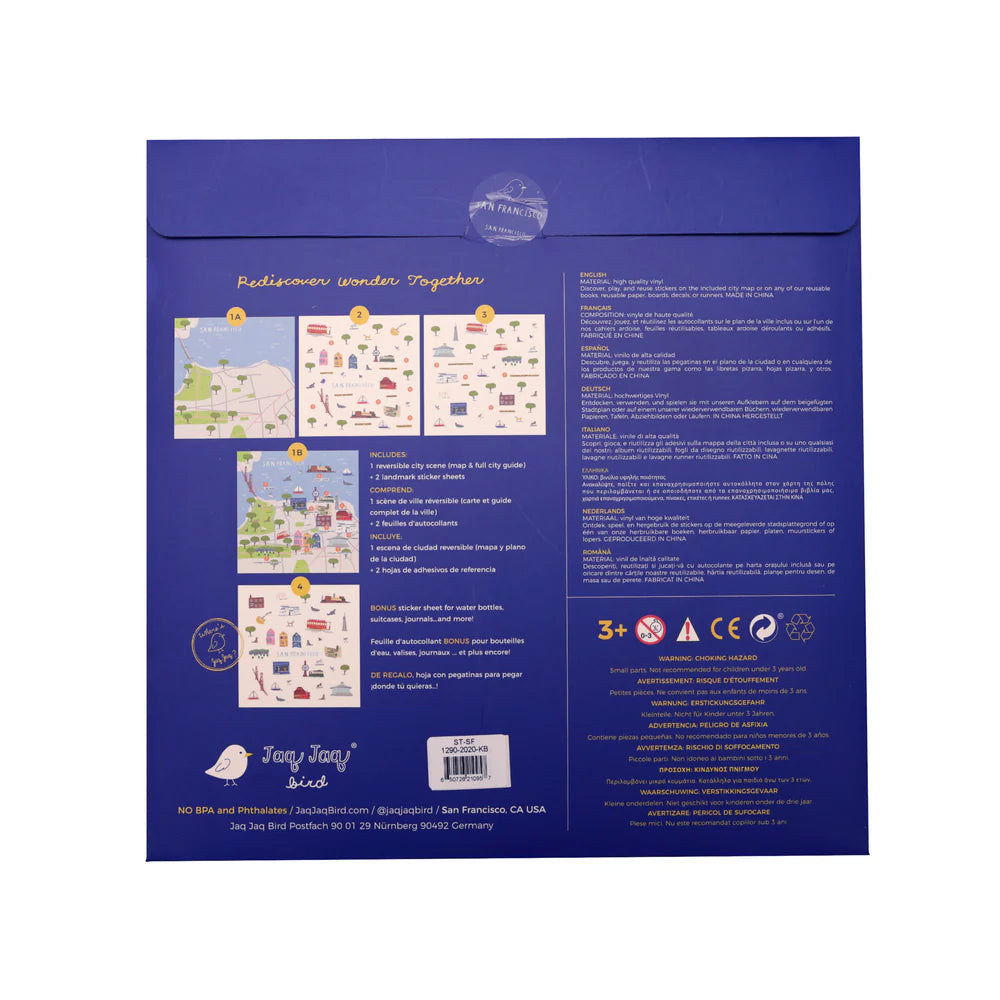 San Francisco Waterproof Stickers Activity Set Reusable Map Guide