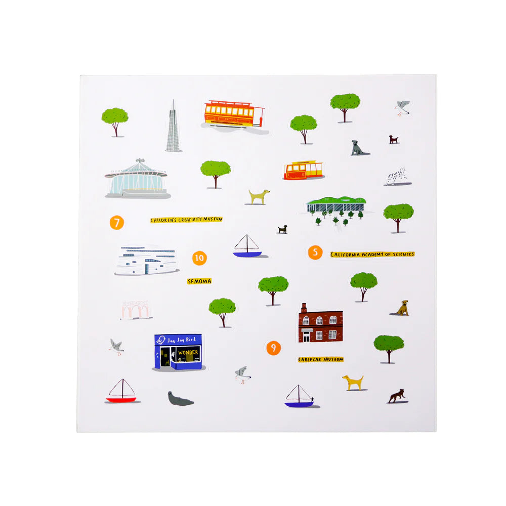 San Francisco Waterproof Stickers Activity Set Reusable Map Guide