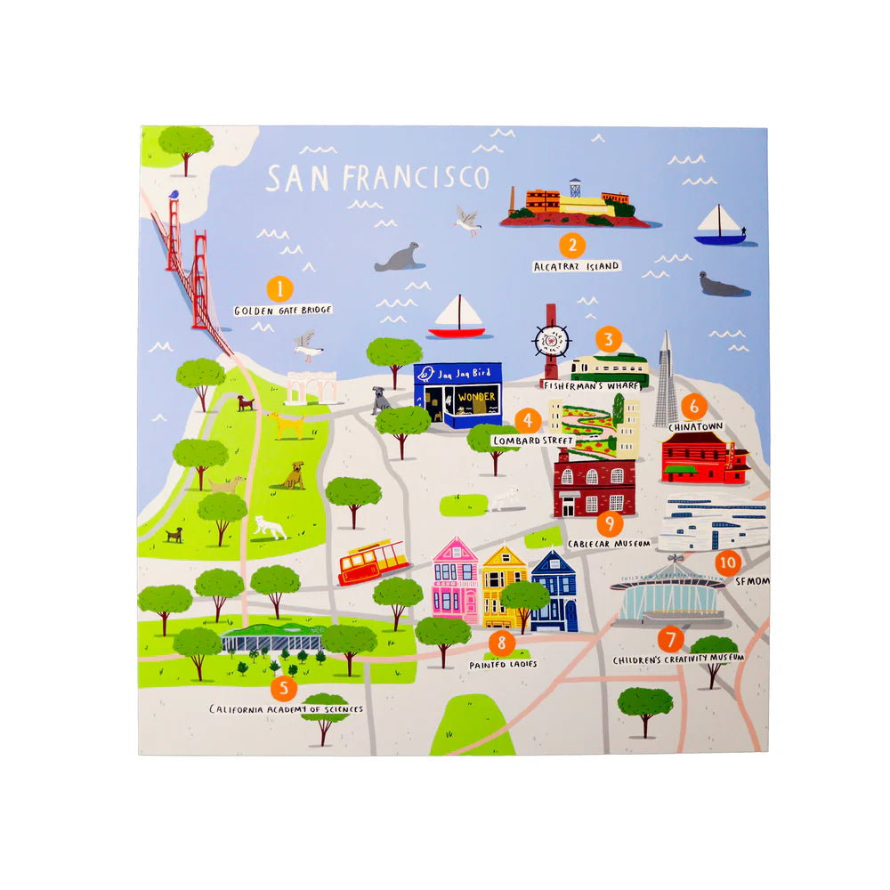 San Francisco Waterproof Stickers Activity Set Reusable Map Guide