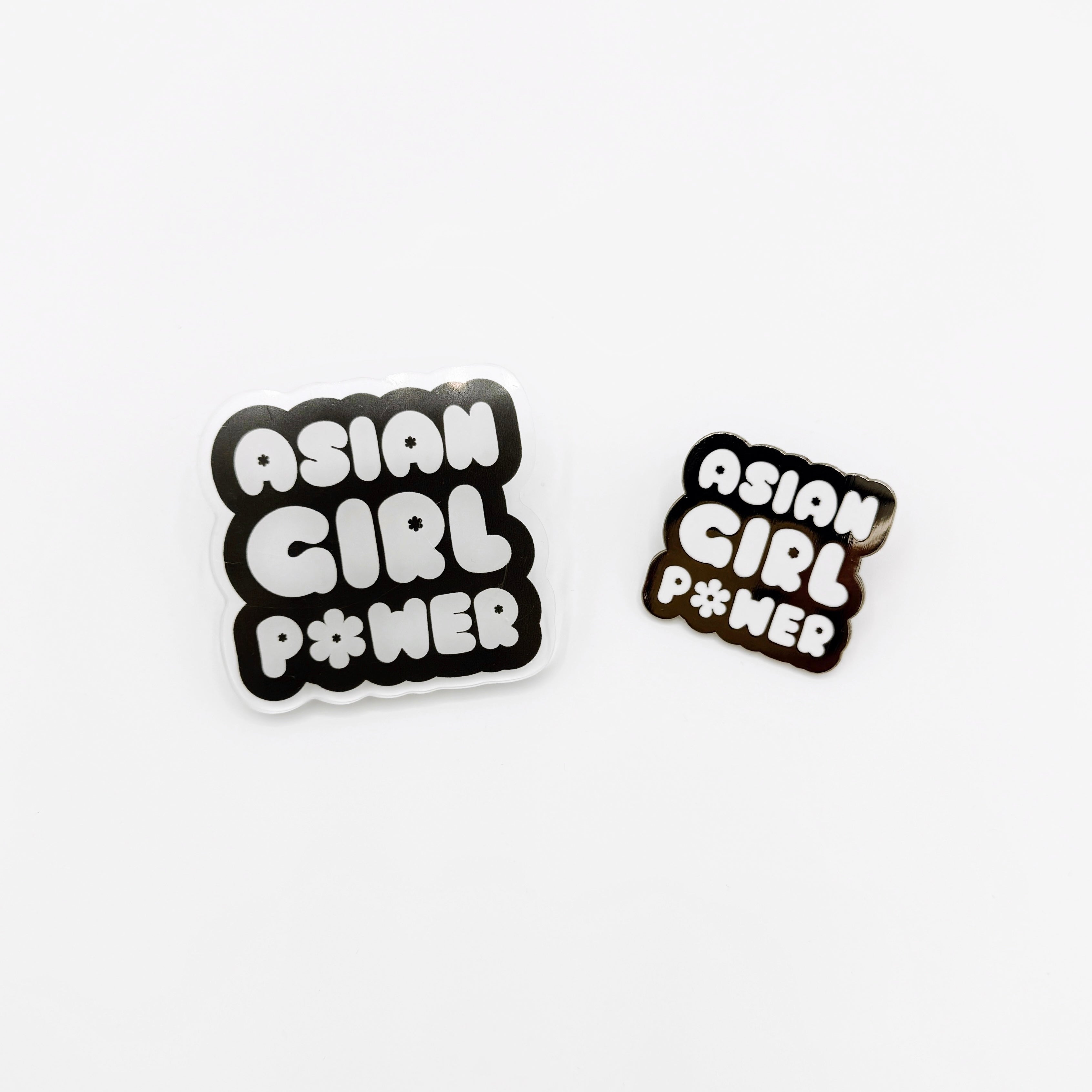 Asian Girl Power Bubble Pins