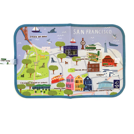 San Francisco Dry Erase Wipe Fold + Go Place Mat and Chalk Mat