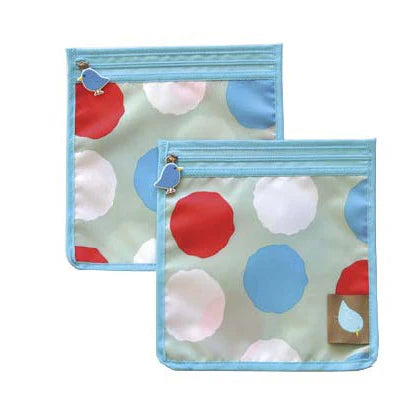Food Storage and Reusable Food Snack Bags, Set of 2, Perfect Pouch- Imperfect Dots