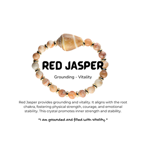 Grounding Stone Ocean Bracelet (Red Jasper) or Vitality Stone Ocean Bracelet (Pink Aventurine)