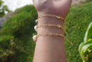 Double Layered Gemstone & Shells Adjustable Bracelets