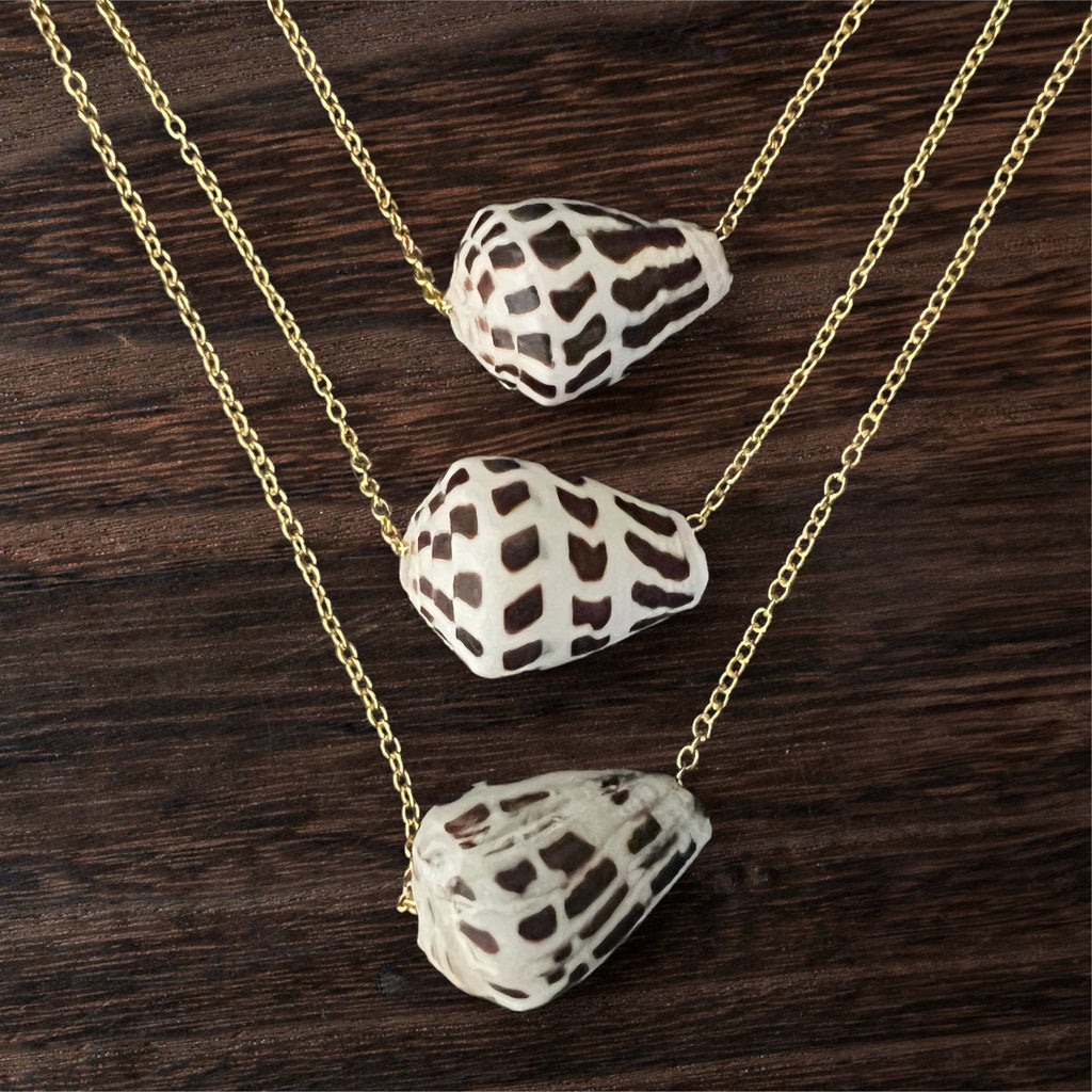 Minimalist Floating Hebrew Cone Shell Necklace (14k gold filled)Minimalist Floating Hebrew Cone Shell Necklace (14k gold filled)