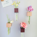 Mini Vase Magnets – Set of 2 – Beech & Walnut Wood – Decorative Fridge Magnets for Small Flowers or Greenery