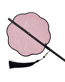 Huan Brocade Foldable Fan Pink/Black