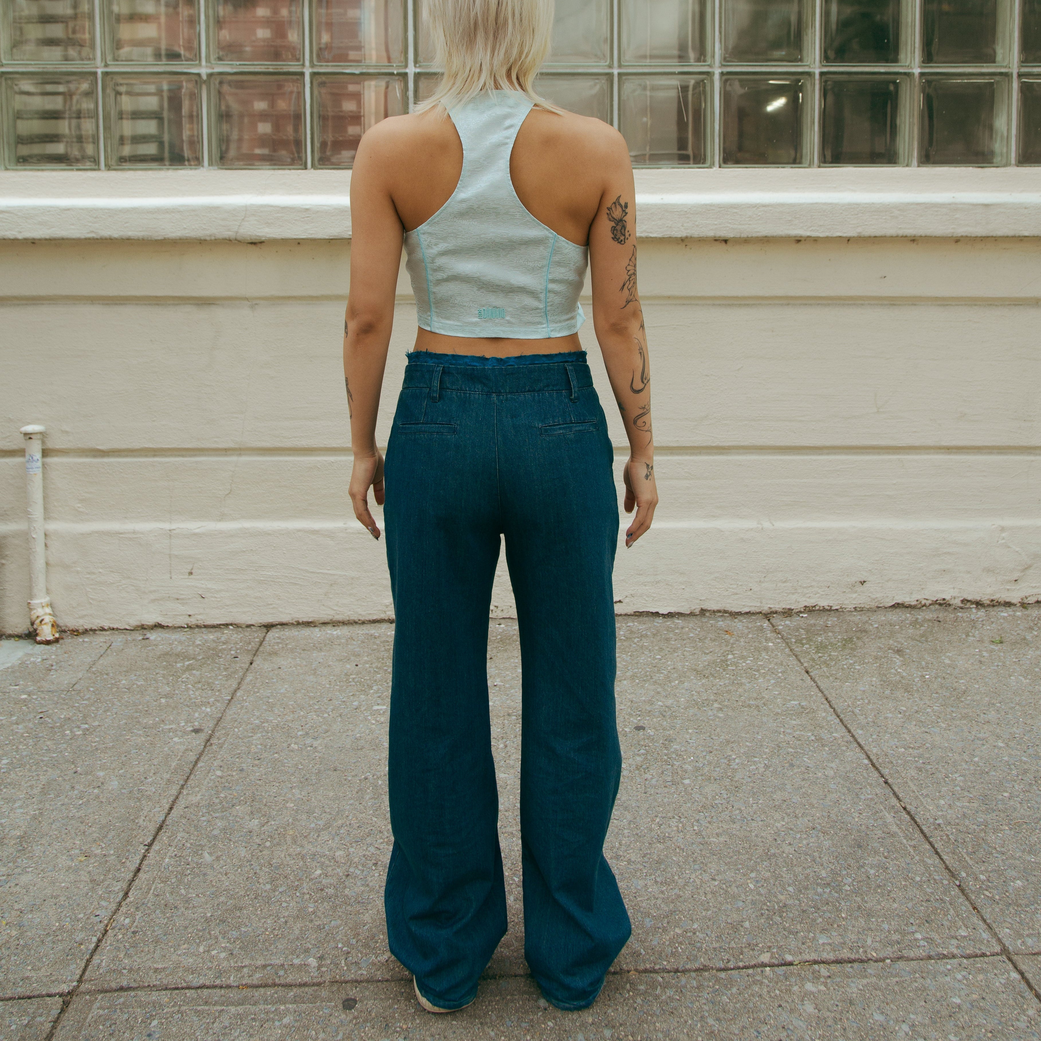 Laba Patch Denim Flared Pants