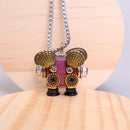 Handcrafted Wooden Bot Necklace, Keychain, or Mini Decor