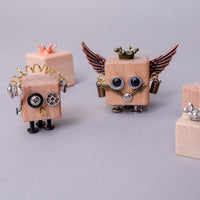 DIY Timberbot Kit – Build 2 Wooden Robots, Make Keychains & Necklaces