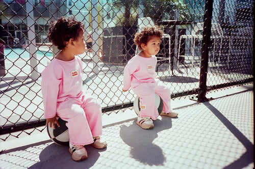 ☀️ Organic Play Set — Long Sleeve + Pants in Pink