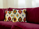 Satin Cushion or Pillow Cover with Eye Embroidery, Set of 2
