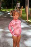 Lola One Piece Kids Swimsuit - Guava Gingham - Cultr. by Created for Culture asianowned aapimarketplace asianownedkids asianownedkidsproducts asianownedbrands