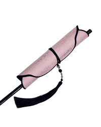 Huan Brocade Foldable Fan Pink/Black