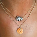 Minimalist Floating Hebrew Cone Shell Necklace (14k gold filled)Minimalist Floating Hebrew Cone Shell Necklace (14k gold filled)