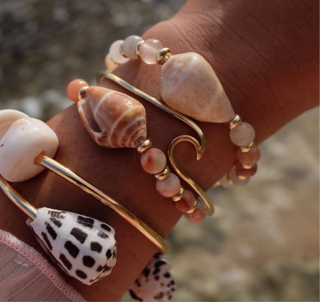 Grounding Stone Ocean Bracelet (Red Jasper) or Vitality Stone Ocean Bracelet (Pink Aventurine)