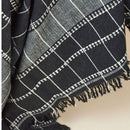 Charco Black Checks Pattern Handwoven Organic Cotton Throw