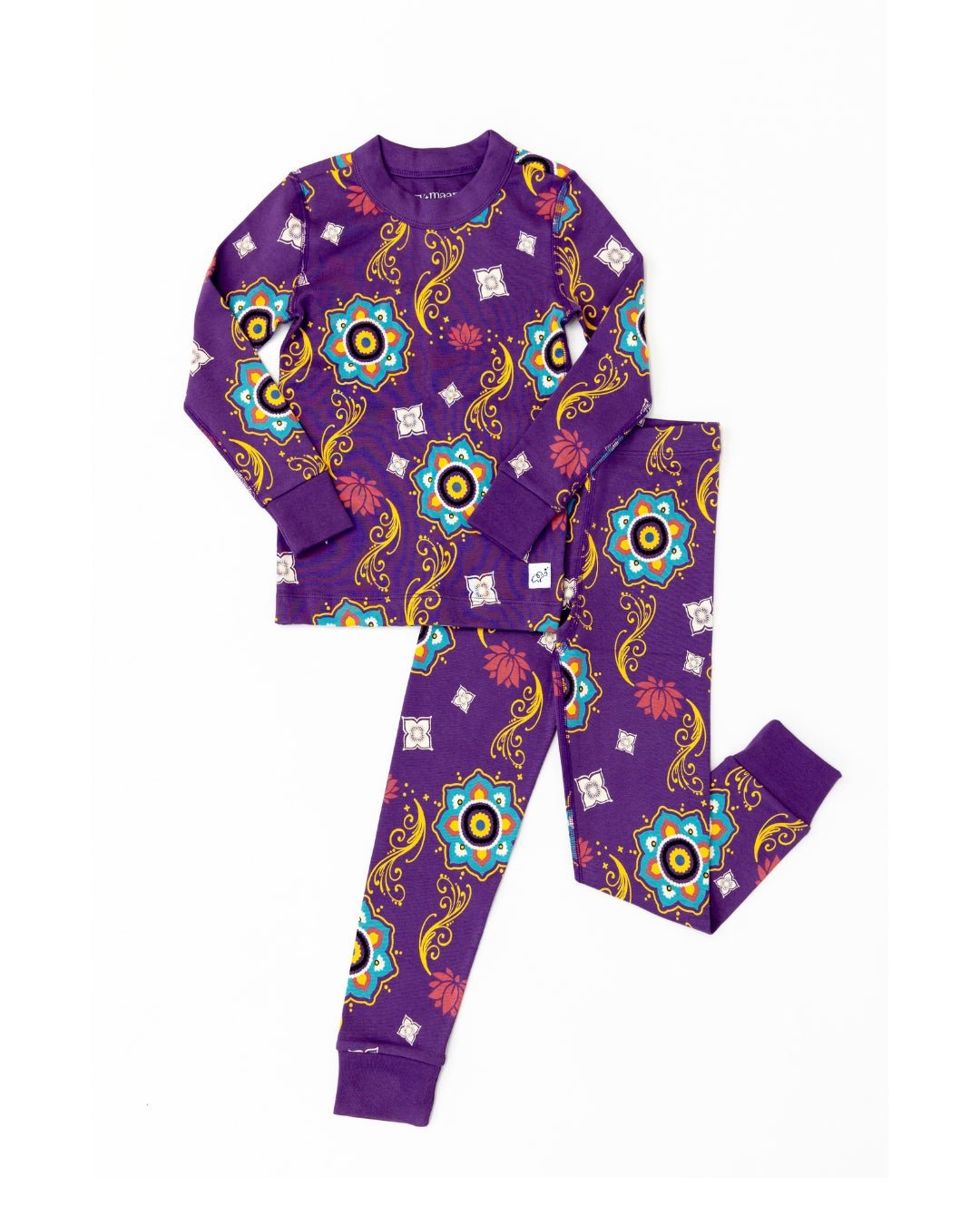 Big Kid Pajama Set – Purple Rangoli