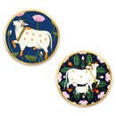 Set of 2 - Round Shape MDF Wall Hanging Decor