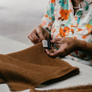 Coco Brown Hand Woven Linen Silk Blend Scarf