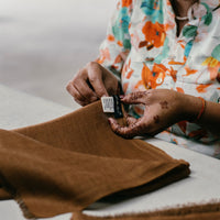 Coco Brown Hand Woven Linen Silk Blend Scarf