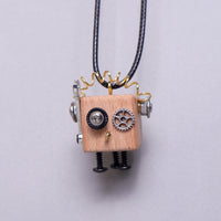 DIY Timberbot Kit – Build 2 Wooden Robots, Make Keychains & Necklaces