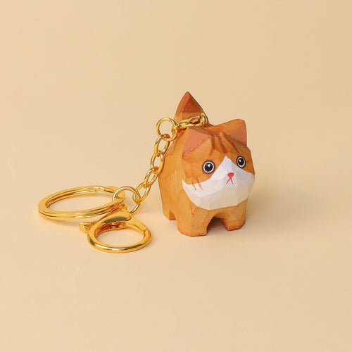 Hand-Carved Cat Painting Kit – Paint Two Cats, Create a Keychain