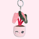 Pink Princess Philodendron Plush Keychain – 5" Plant Bag Charm