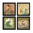 Set of 4 Art Framed Painting For Home, Living Room, Hall | Traditional Rajasthani Pichwai Art Paintings With Frame For Home Decor