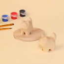 Hand-Carved Cat Painting Kit – Paint Two Cats, Create a Keychain