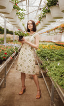 Ardani Silk Midi Dress with Eyelet Embroidery