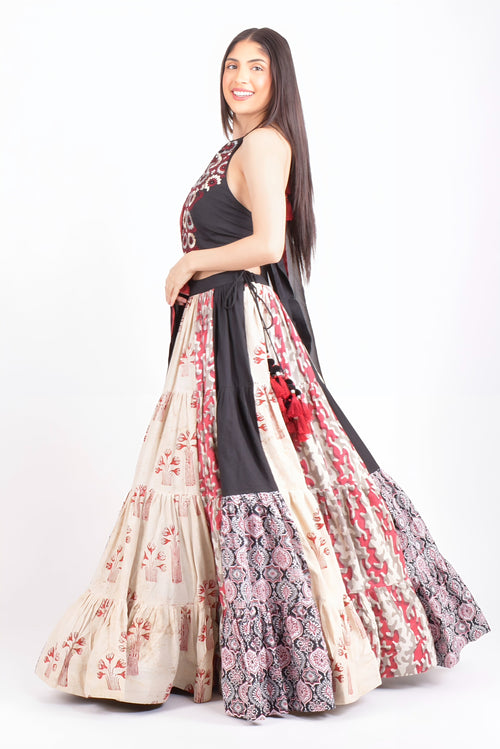 Aria Full Flare Cotton Hand Blocked Chaniya Choli