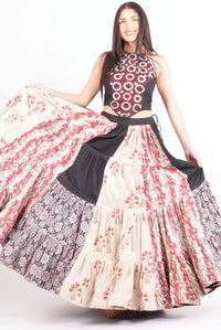 Aria Full Flare Cotton Hand Blocked Chaniya Choli