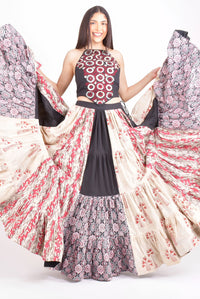 Aria Full Flare Cotton Hand Blocked Chaniya Choli