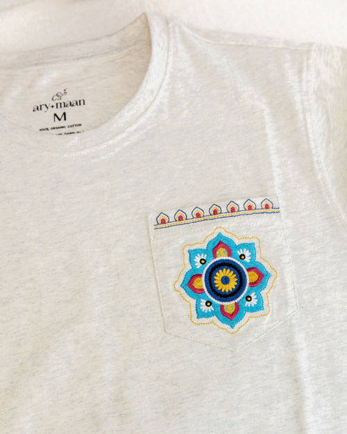 Adult Short Sleeve Pocket Tee – Purple Rangoli - Cultr. by Created for Culture asianowned aapimarketplace asianownedkids asianownedkidsproducts asianownedbrands