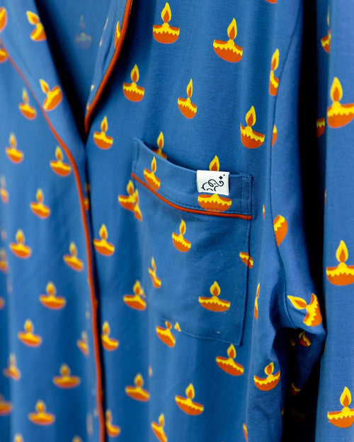 Adult Long Sleeve Button - Down Top – Blue Diya - Cultr. by Created for Culture asianowned aapimarketplace asianownedkids asianownedkidsproducts asianownedbrands
