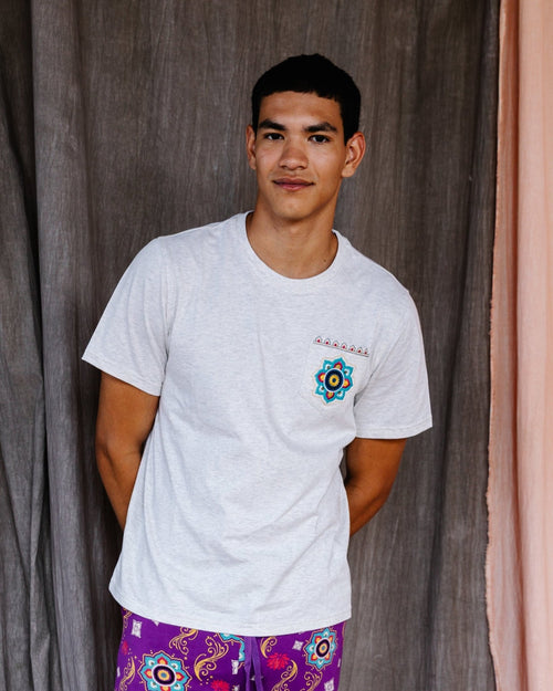 Adult Short Sleeve Pocket Tee – Purple Rangoli - Cultr. by Created for Culture asianowned aapimarketplace asianownedkids asianownedkidsproducts asianownedbrands
