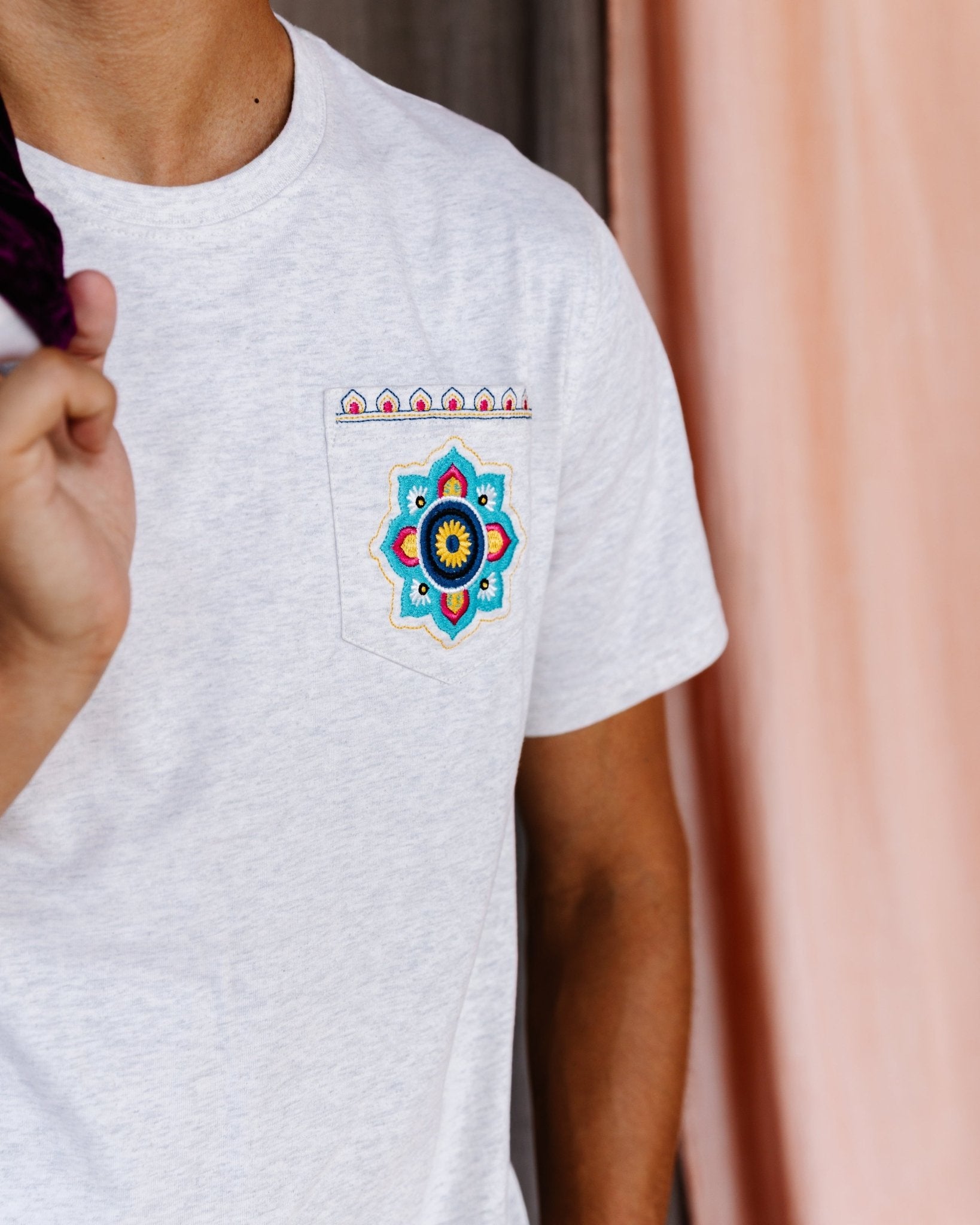 Adult Short Sleeve Pocket Tee – Purple Rangoli - Cultr. by Created for Culture asianowned aapimarketplace asianownedkids asianownedkidsproducts asianownedbrands