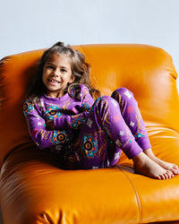 Big Kid Pajama Set – Purple Rangoli - Cultr. by Created for Culture asianowned aapimarketplace asianownedkids asianownedkidsproducts asianownedbrands