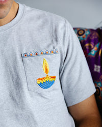 Adult Short Sleeve Pocket Tee – Blue Diya - Cultr. by Created for Culture asianowned aapimarketplace asianownedkids asianownedkidsproducts asianownedbrands