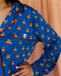 Adult Long Sleeve Button - Down Top – Blue Diya - Cultr. by Created for Culture asianowned aapimarketplace asianownedkids asianownedkidsproducts asianownedbrands