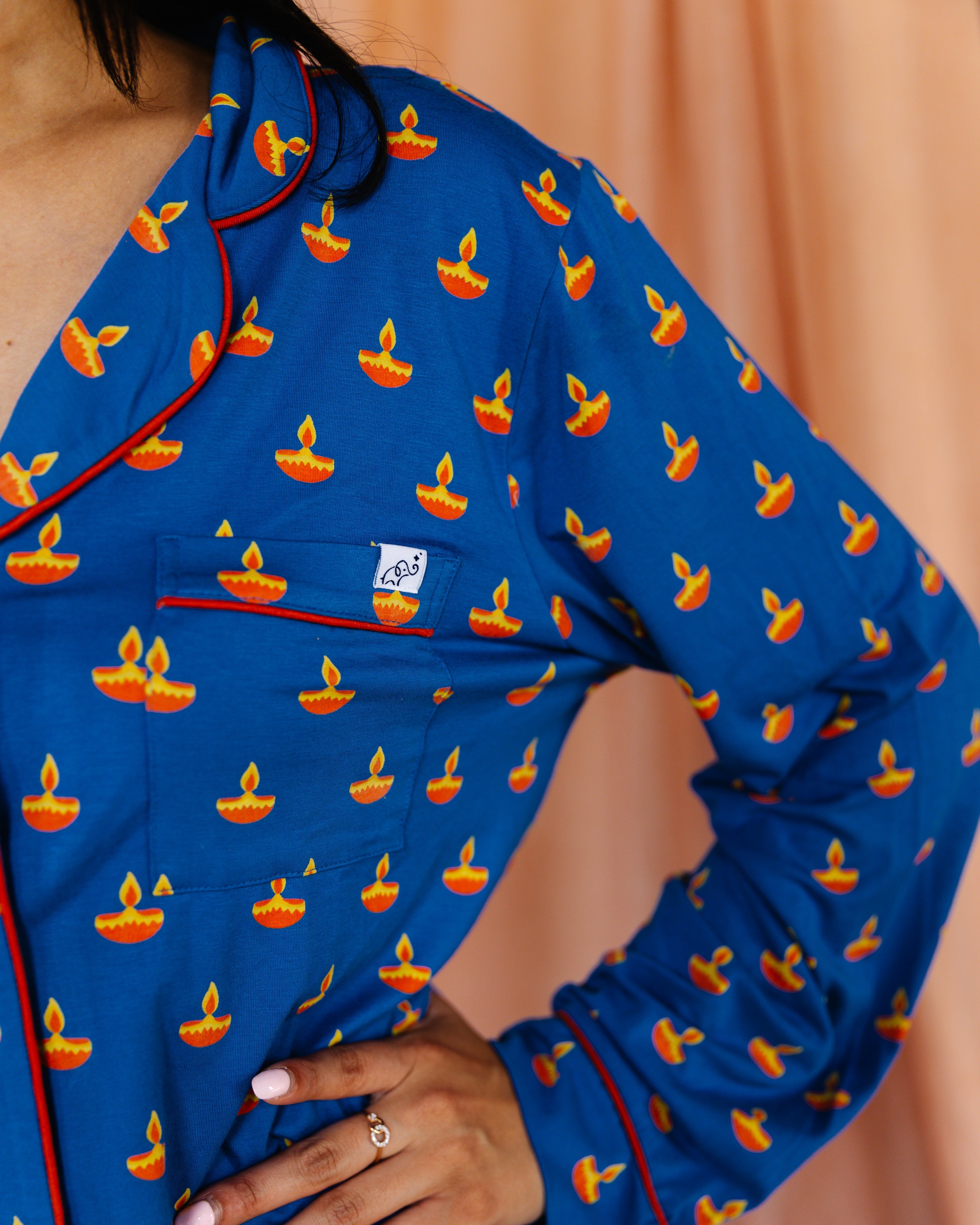 Blue Diya Adult Pajama Set