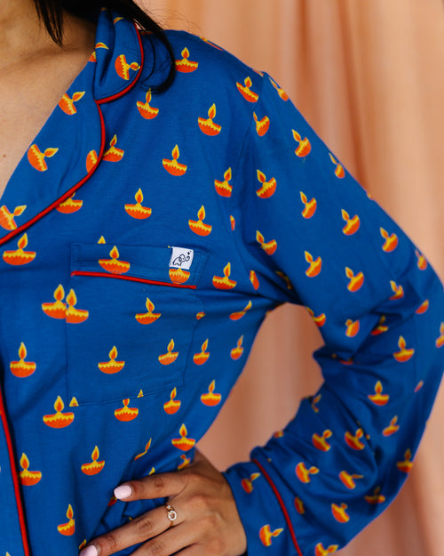 Blue Diya Adult Pajama Set